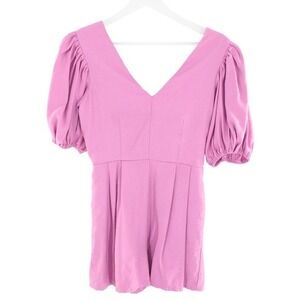 Idem Ditto Romper Puff Sleeve Open‎ Back Bow Size S Pink